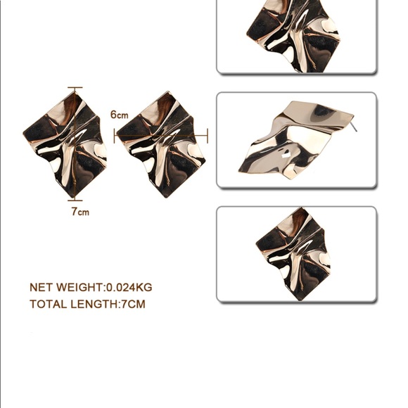 New Gold Plated Statement Earrings Nee - Picture 2 of 4